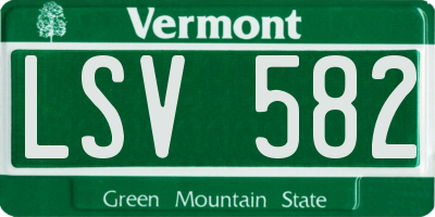 VT license plate LSV582