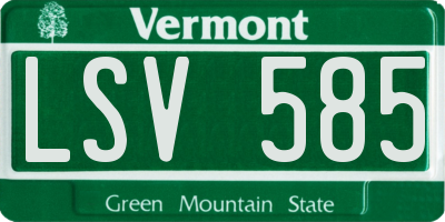 VT license plate LSV585