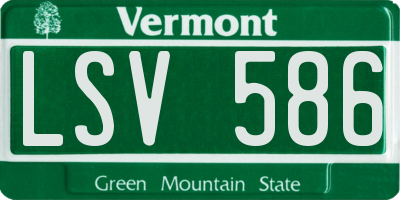 VT license plate LSV586