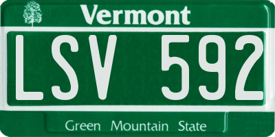 VT license plate LSV592