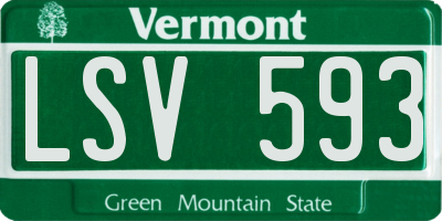 VT license plate LSV593
