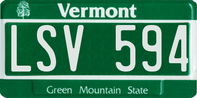VT license plate LSV594
