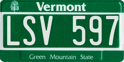 VT license plate LSV597