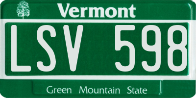 VT license plate LSV598