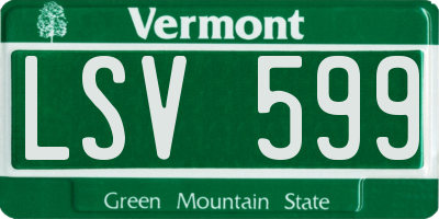 VT license plate LSV599