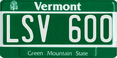 VT license plate LSV600