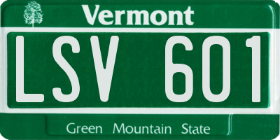 VT license plate LSV601