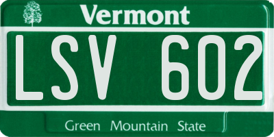VT license plate LSV602