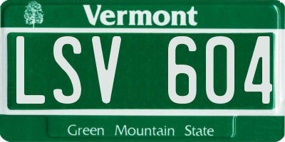VT license plate LSV604