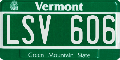 VT license plate LSV606