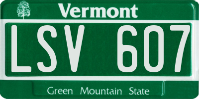 VT license plate LSV607