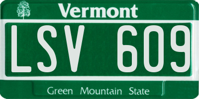 VT license plate LSV609