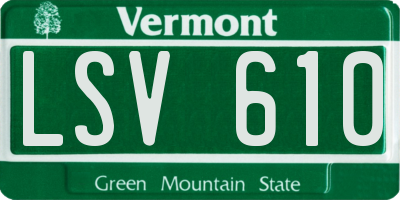 VT license plate LSV610