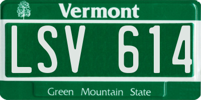 VT license plate LSV614