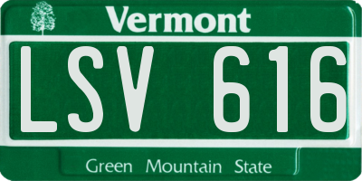 VT license plate LSV616