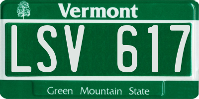 VT license plate LSV617
