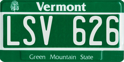 VT license plate LSV626