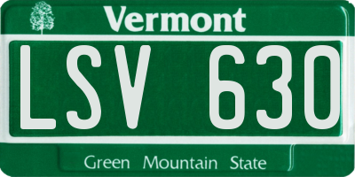 VT license plate LSV630