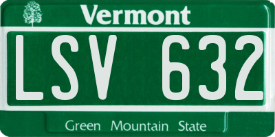 VT license plate LSV632