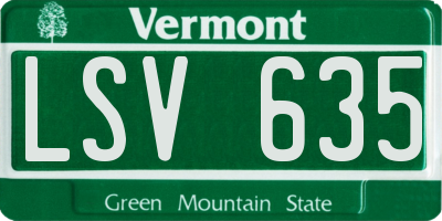 VT license plate LSV635