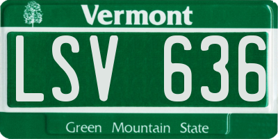 VT license plate LSV636