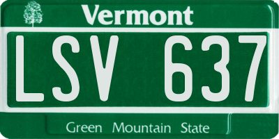 VT license plate LSV637