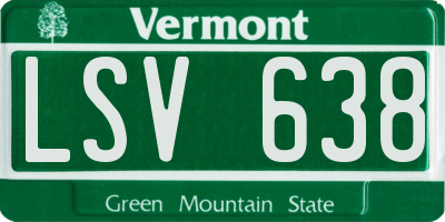 VT license plate LSV638
