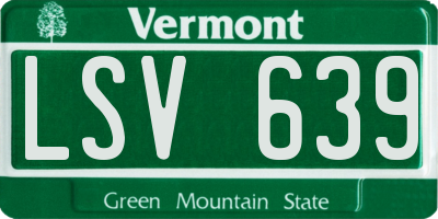 VT license plate LSV639