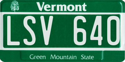 VT license plate LSV640