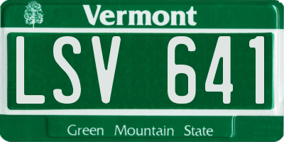 VT license plate LSV641