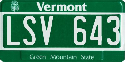 VT license plate LSV643