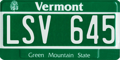VT license plate LSV645