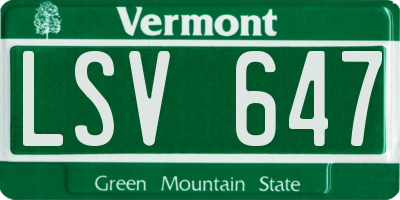 VT license plate LSV647
