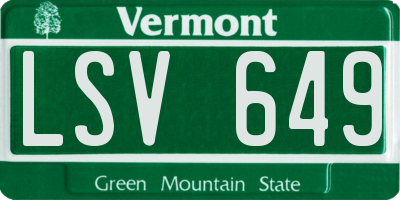 VT license plate LSV649