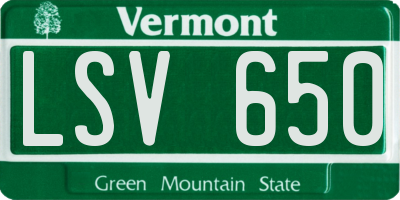 VT license plate LSV650