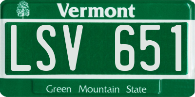 VT license plate LSV651