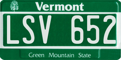 VT license plate LSV652