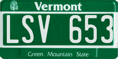 VT license plate LSV653