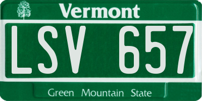 VT license plate LSV657