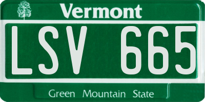 VT license plate LSV665