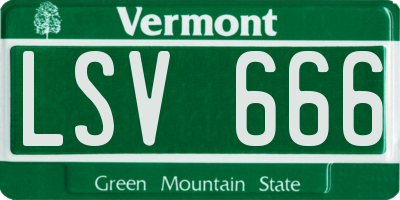 VT license plate LSV666