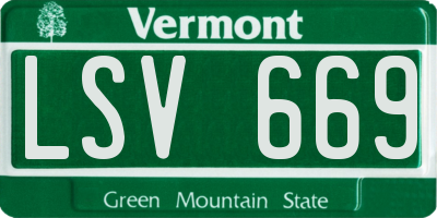 VT license plate LSV669