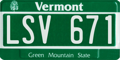 VT license plate LSV671