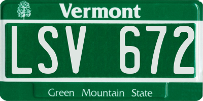 VT license plate LSV672