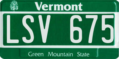 VT license plate LSV675