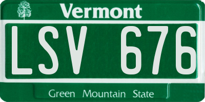 VT license plate LSV676
