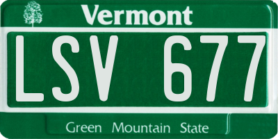 VT license plate LSV677