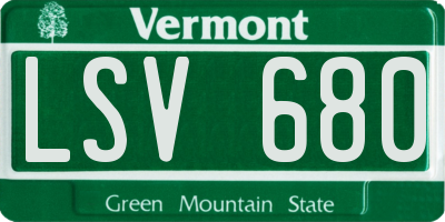 VT license plate LSV680
