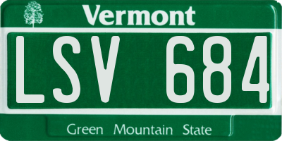 VT license plate LSV684