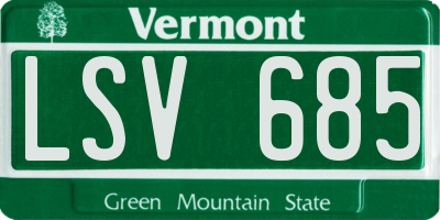 VT license plate LSV685